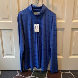 Men’s Large NWT Donald Ross sportswear Fairway Pullover Navy/Tonal Stripe Golf